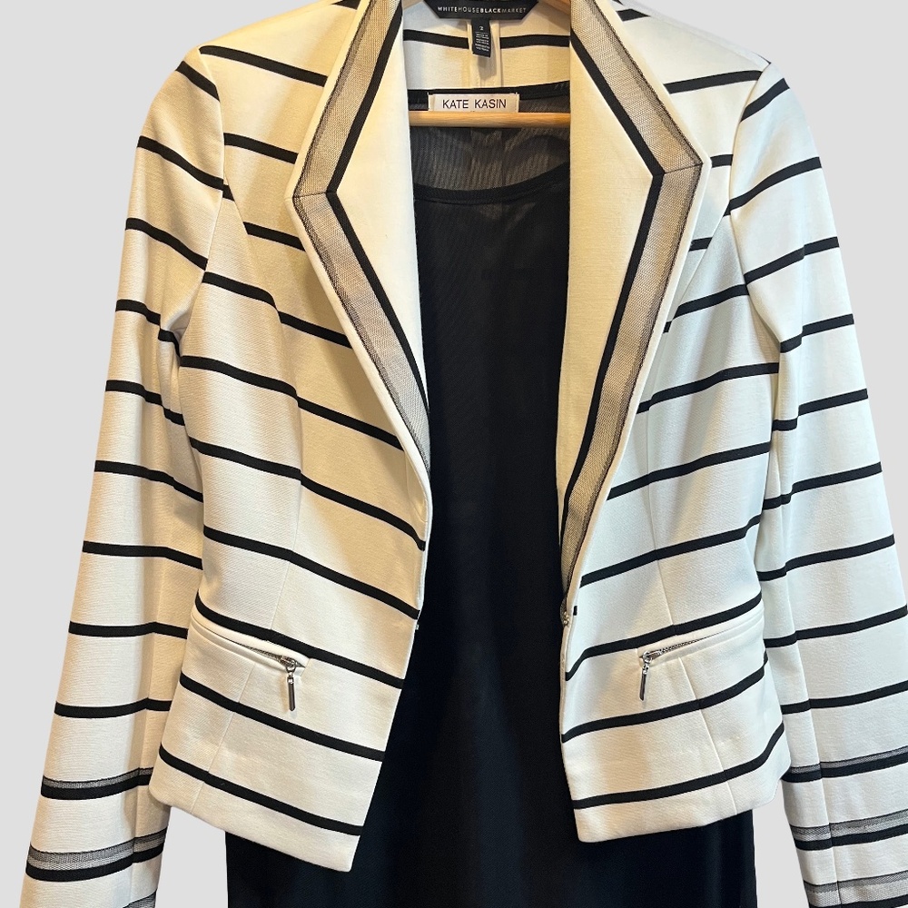 Cream striped Blazer Jacket Size 2